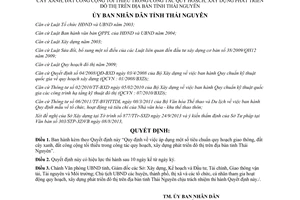 Quyết định 22/2013/QĐ-UBND áp dụng tiêu chuẩn quy hoạch xây dựng phát triển đô thị Thái Nguyên