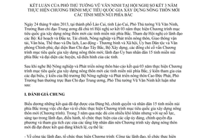 Thông báo 379/TB-VPCP năm 2013 kết luận xây dựng nông thôn mới miền núi phía Bắc
