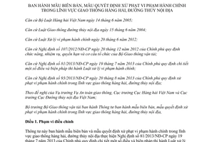 Thông tư 32/2013/TT-BGTVT mẫu biên bản xử phạt hành chính giao thông hàng hải đường thủy nội địa