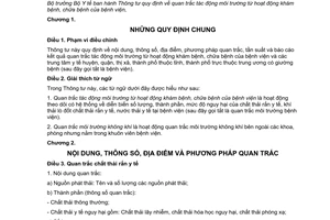 Thông tư 31/2013/TT-BYT quan trắc tác động môi trường từ hoạt động khám chữa bệnh của bệnh viện