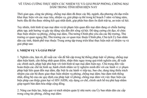 Chỉ thị 22/CT-TTg năm 2013 tăng cường phòng chống mại dâm