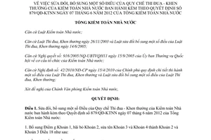 Quyết định 1164/QĐ-KTNN năm 2013 sửa đổi Quy chế Thi đua Khen thưởng Kiểm toán Nhà nước