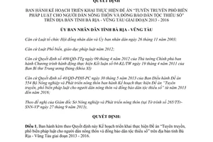 Quyết định 2319/QĐ-UBND 2013 tuyên truyền pháp luật người dân nông thôn đồng bào dân tộc thiểu số Vũng Tàu