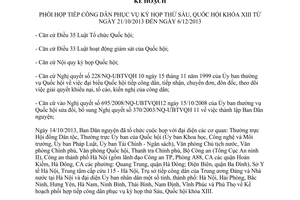 Kế hoạch 566/KH-BDN năm 2013 phối hợp tiếp công dân kỳ họp Quốc hội khóa XIII Ban Dân nguyện