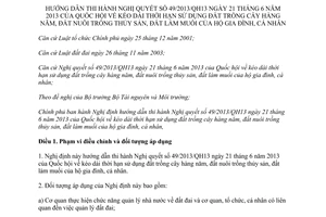 Nghị định 126/2013/NĐ-CP hướng dẫn Nghị quyết 49/2013/QH13  kéo dài thời hạn sự dụng đất