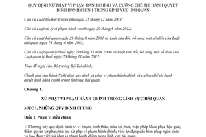 Nghị định 127/2013/NĐ-CP xử phạt vi phạm hành chính cưỡng chế thi hành quyết định lĩnh vực hải quan