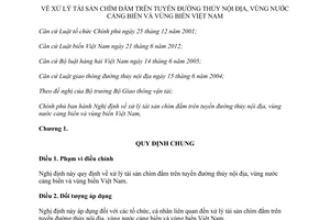 Nghị định 128/2013/NĐ-CP xử lý tài sản chìm đắm thủy nội địa vùng nước cảng biển Việt Nam