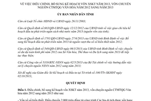 Quyết định 3056/QĐ-UBND năm 2013 kế hoạch vốn xổ số kiến thiết Bình Định