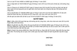 Quyết định 3055/QĐ-UBND năm 2013 Kế hoạch đào tạo bồi dưỡng cán bộ viên chức nhà nước Bình Định