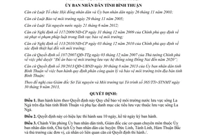 Quyết định 47/2013/QĐ-UBND bảo vệ môi trường nước lưu vực sông La Ngà Bình Thuận