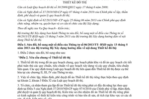 Thông tư 16/2013/TT-BXD sửa đổi Thông tư 06/2013/TT-BXD hướng dẫn Thiết kế đô thị