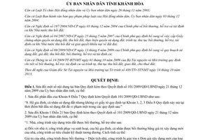 Quyết định 22/2013/QĐ-UBND sửa đổi Quyết định bồi thường nhà nước thu hồi đất Khánh Hòa