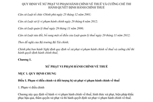 Nghị định 129/2013/NĐ-CP xử phạt vi phạm hành chính cưỡng chế thi hành thuế