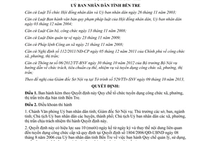 Quyết định 33/2013/QĐ-UBND quy chế tổ chức tuyển dụng công chức xã phường thị trấn Bến Tre