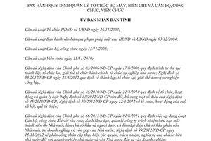 Quyết định 44/2013/QĐ-UBND Quy định quản lý tổ chức bộ máy biên chế Hà Tĩnh