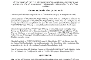 Quyết định 241/QĐ-UBND năm 2013 thủ tục hành chính thuộc Sở Công Thương Quảng Ngãi