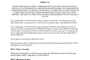 Thông tư 24/2013/TT-BLĐTBXH chức danh chính sách cán bộ công chức xã phường thị trấn