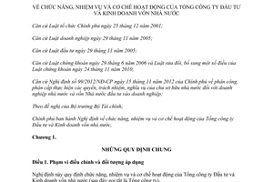 Nghị định 151/2013/NĐ-CP chức năng nhiệm vụ Tổng công ty Đầu tư và Kinh doanh vốn nhà nước