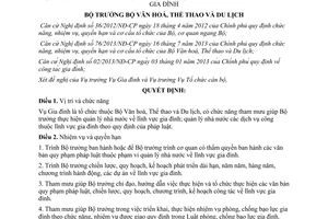 Quyết định 3881/QĐ-BVHTTDL năm 2013 chức năng nhiệm vụ quyền hạn Vụ Gia đình