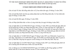 Quyết định 21/2013/QĐ-UBND Quy định quản lý khai thác bảo vệ công trình thuỷ lợi Tuyên Quang