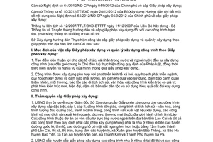 Hướng dẫn 03/HD-SXD 2013 cấp giấy phép xây dựng quản lý xây dựng theo giấy phép Lào Cai
