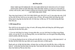Hướng dẫn 4616/HDLS-SGDĐT-STC thực hiện 1991/2013/QĐ-UBND hỗ trợ học phí Quảng Ninh