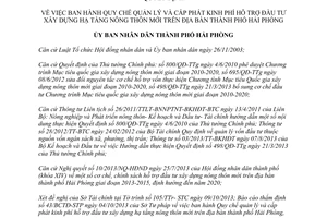 Quyết định 2157/2013/QĐ-UBND quản lý cấp phát kinh phí hỗ trợ đầu tư xây dựng hạ tầng nông thôn mới Hải Phòng