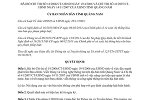 Quyết định 3421/QĐ-UBND năm 2013 bãi bỏ Chỉ thị 18/2006/CT-UBND 41/2007/CT-UB Quảng Nam