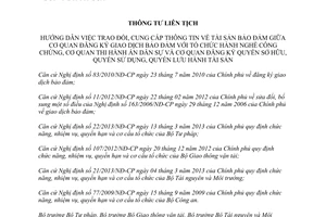 Thông tư liên tịch 15/2013/TTLT-BTP-BGTVT-BTNMT-BCA hướng dẫn thông tin tài sản bảo đảm