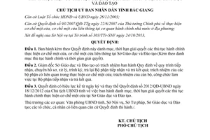 Quyết định 1698/QĐ-UBND 2013 danh mục thời hạn giải quyết thủ tục hành chính Bắc Giang