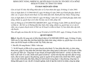 Quyết định 48/2013/QĐ-UBND sửa đổi 54/2009/QĐ-UBND chức năng cơ cấu tổ chức Sở Kế hoạch Tây Ninh