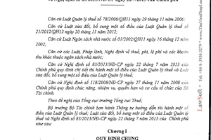 Thông tư 156/2013/TT-BTC hướng dẫn Luật Quản lý thuế và Nghị định 83/2013/NĐ-CP