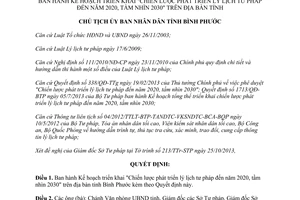 Quyết định 2134/QĐ-UBND 2013 Chiến lược phát triển lý lịch tư pháp đến 2020 Bình Phước