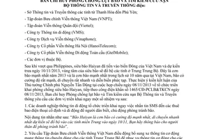 Công điện 02/CĐ-PCLB&TKCN năm 2013 tổ chức triển khai đối phó siêu bão Haiyan