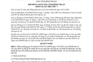 Nghị quyết 39/2013/NQ-HĐND chế độ tài chính hỗ trợ sáng lập viên hợp tác xã Bình Thuận