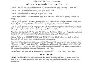 Quyết định 1830/QĐ-UBND 2013 vật liệu không nung thay thế lò nung gạch thủ công ô nhiễm Vĩnh Long