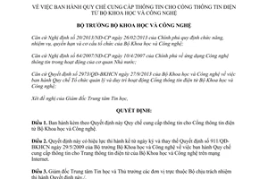 Quyết định 3483/QĐ-BKHCN năm 2013 Quy chế cung cấp thông tin điện tử
