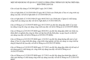 Hướng dẫn 06/HD-SXD 2013 quản lý chất lượng công trình xây dựng Lào Cai