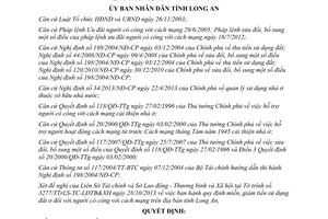 Quyết định 56/2013/QĐ-UBND miễn giảm tiền sử dụng đất ở người có công cách mạng Long An