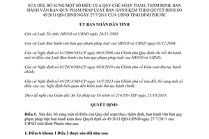 Quyết định 45/2013/QĐ-UBND Quy chế soạn thảo ban hành văn bản pháp luật Bình Phước