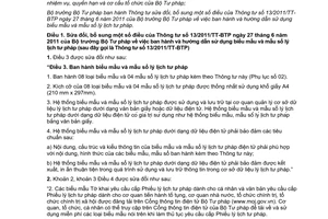 Thông tư 16/2013/TT-BTP hướng dẫn sử dụng biểu mẫu mẫu sổ lý lịch tư pháp