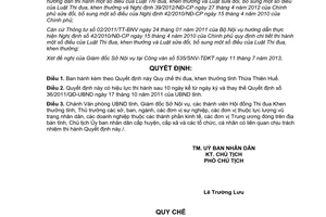 Quyết định 45/2013/QĐ-UBND Quy chế thi đua khen thưởng Thừa Thiên Huế