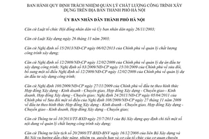 Quyết định 49/2013/QĐ-UBND Quy định trách nhiệm quản lý công trình xây dựng Hà Nội