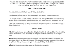Quyết định 2159/QĐ-TTg năm 2013 hợp tác Công nghệ thông tin Truyền thông Đông Nam Á