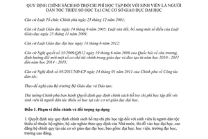 Quyết định 66/2013/QĐ-TTg chính sách hỗ trợ chi phí học tập dân tộc thiểu số