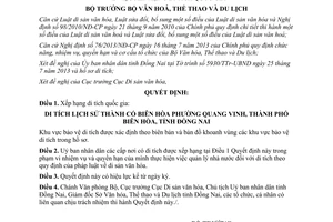 Quyết định 3995/QĐ-BVHTTDL năm 2013 xếp hạng di tích quốc gia