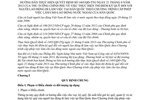 Thông tư liên tịch 31/2013/TTLT-BLĐTBXH-BTC thí điểm ký quỹ người lao động đi làm việc Hàn Quốc