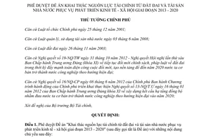 Quyết định 2174/QĐ-TTg năm 2013 Khai thác nguồn lực tài chính phát triển kinh tế xã hội 2013 2020