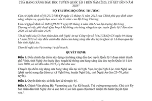 Quyết định 8390/QĐ-BCT năm 2013 địa điểm xây dựng cửa hàng xăng dầu Vinh Nghệ An