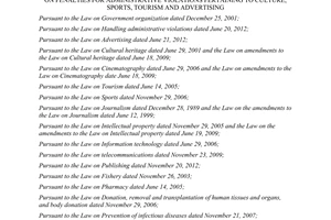 Decree No. 158/2013/NĐ-CP administrative violations pertaining to culture sports tourism and advertising